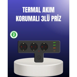 Usb Ve Type-c Portlu Anahtarlı Çoklu Priz Güç Ünitesi