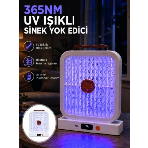 Uv Işıklı Şarj Edilebilir Sinek Yok Edici Elektrikli Lamba Beyaz