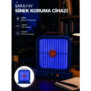 Uv Işıklı Şarj Edilebilir Sinek Yok Edici Elektrikli Lamba Mavi