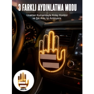 Uzaktan Kumandalı El Orta Parmak Led Araç Camına Özel Yeni Nesil