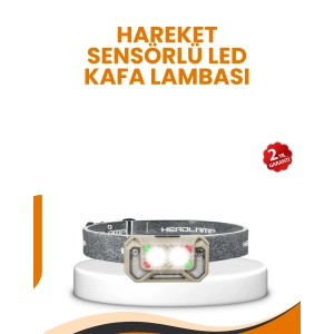 Uzun Menzilli Sensörlü Led Kafa Lambası Kamp Ve Yürüyüş