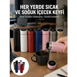 Uzun Süre Isı Koruma Sağlayan Dijital Göstergeli Termos Yeni Nesil