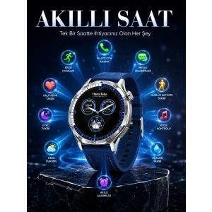 Amoled Ekranlı Bluetooth Akıllı Saat 3 Kordonlu Uzun Pil Ömürlü