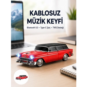Vintage Tasarımlı Led Işıklı Bluetooth Hoparlör 10w