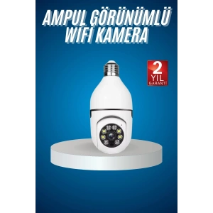 Wifi Güvenlik Kamerası Çift Kameralı Ampule Takılabilir Sensörlü