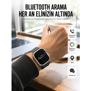 Yeni Nesil 3 Kordonlu Kol Saati 49 Mm Amoled Ekran Akıllı Saat