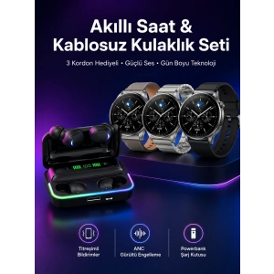 Yeni Nesil Akıllı Saat Ve Bluetooth Kulaklık Titreşim Bildirimleri Uyku Takibi