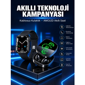 Yeni Nesil Akıllı Saat Ve Ucuz Kaliteli Bluetooth Kablosuz Kulaklık Amoled Ekran