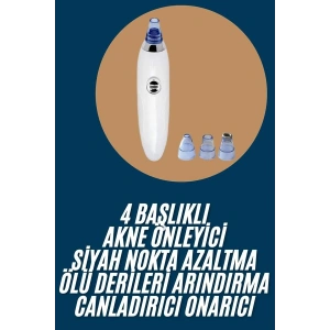 Yeni Nesil Vakumlu Pilli Siyah Nokta Ve Yüz Temizleme Cihazı 4 Başlıklı