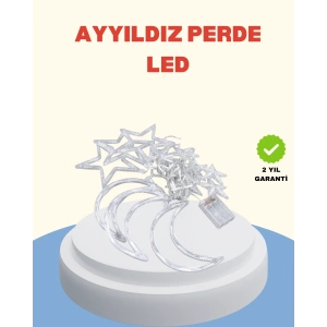 Yıldız Ay Tasarımlı Prizli Perde Led Işık İç Mekan Dekoru