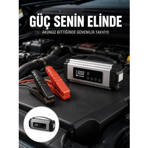 Yolda Kalmaya Son Dijital Ekranlı Akü Takviye Ve Hava Kompresörü Çok Fonksiyonlu Acil Güç Ünitesi Yeni Nesil