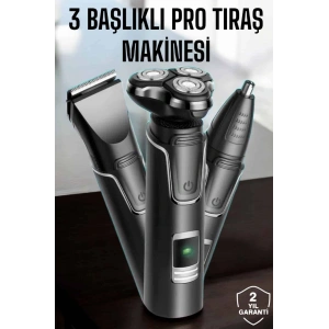 Yüksek Performanslı 3 Başlıklı Profesyonel Tıraş Makinesi