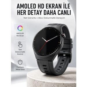 Yuvarlak Akıllı Saat Nabız Ölçer, Spo₂, Spor Modları Ve Değiştirilebilir Kordon