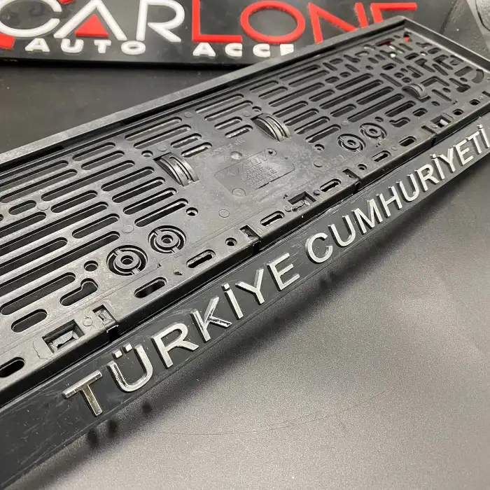 2 Adet Plakalık Parlak Siyah Türkiye Cumhuriyeti Çıtçıtlı