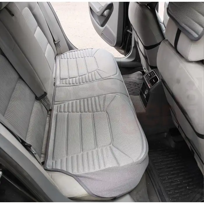 3lü Gri Oto Koltuk Minderi Set-Ergonomik Lüks Koltuk Minderi Gri-Ön 2 Koltuk ve Arka Oturak