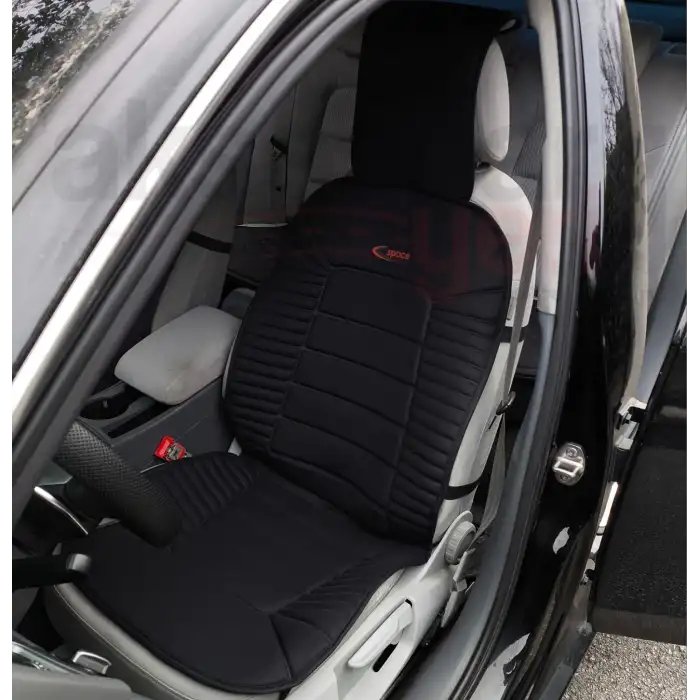 3lü Siyah Oto Koltuk Minderi Set-Ergonomik Lüks Koltuk Minderi-Ön 2 Koltuk ve Arka Oturak