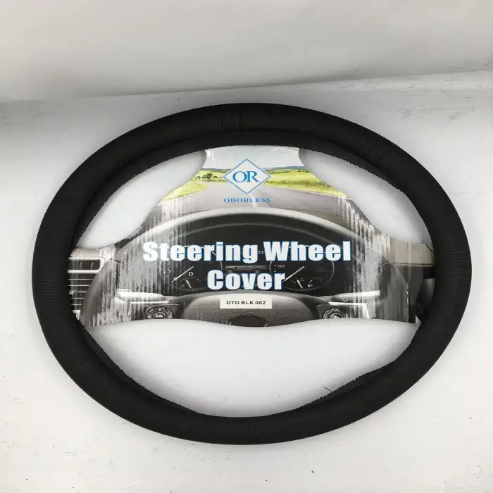 38CM Siyah Renk Pamuksu Kumaş Direksiyon Kılıfı Geçmeli Model A+ İthal Ürün