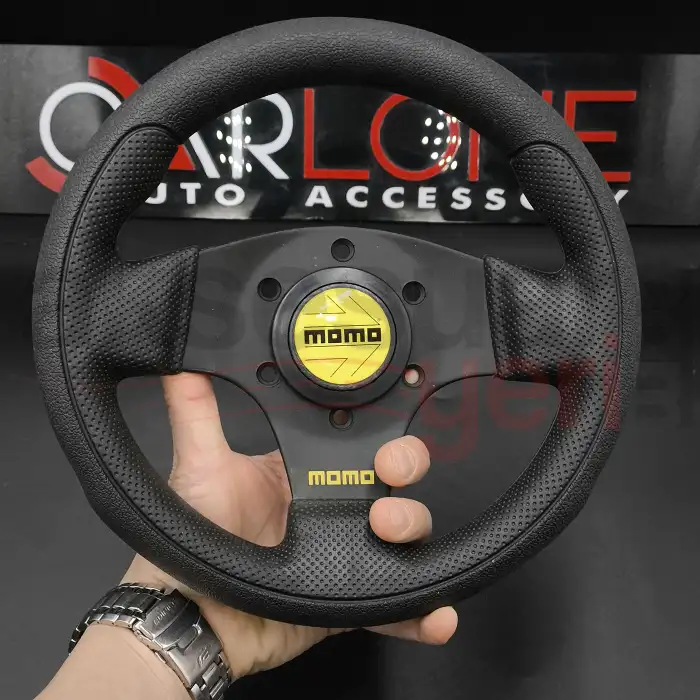 Spor Direksiyon Deri 24Cm Momo Tip - Yarış Spor Direksiyonu