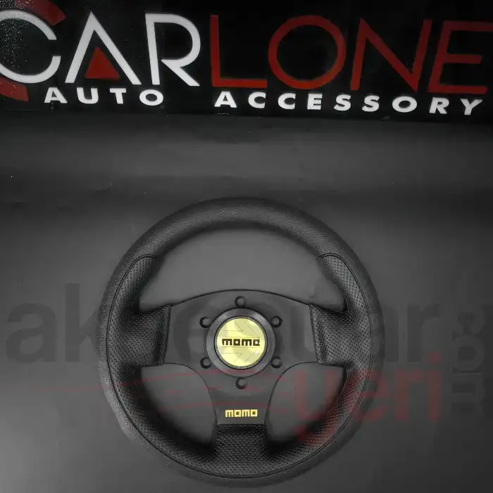 Spor Direksiyon Deri 24Cm Momo Tip - Yarış Spor Direksiyonu