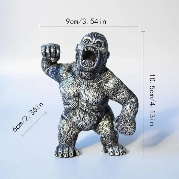 Torpido Üstü Goril-Öfkeli King Kong Öpücük Vantuzla Zincire Bağlı Goril-Siyah