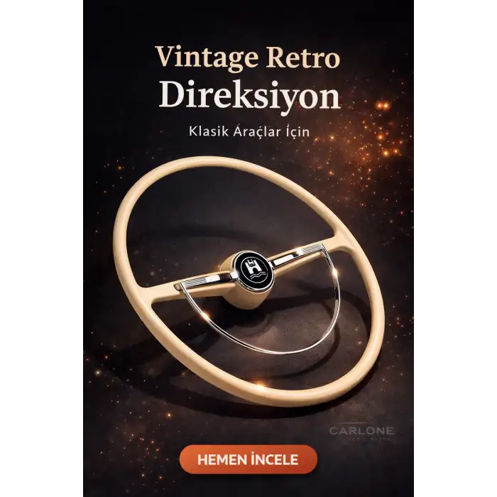 Kemik Direksiyon Klasik Model Bej Renk İthal Retro Nostaljik Direksiyon