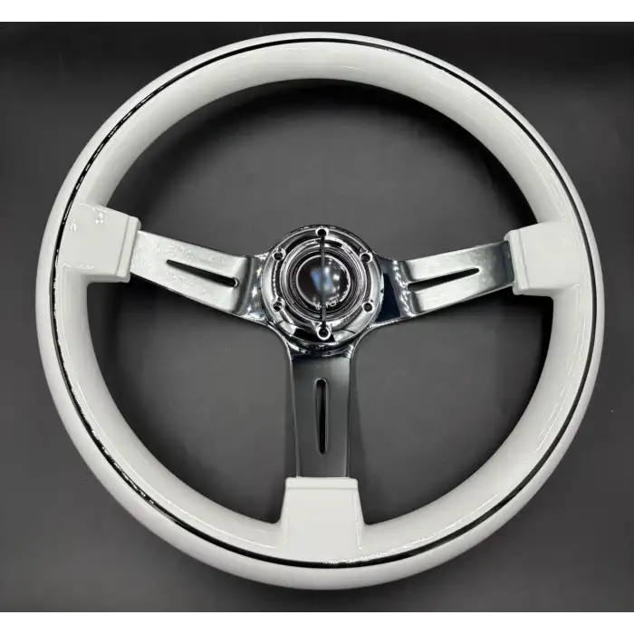 Nardi Model Beyaz Renk Spor Direksiyon Çizgili Krom 3 Kollu