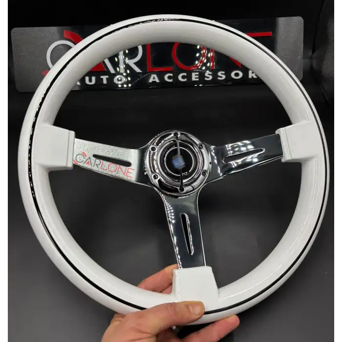 Nardi Model Beyaz Renk Spor Direksiyon Çizgili Krom 3 Kollu