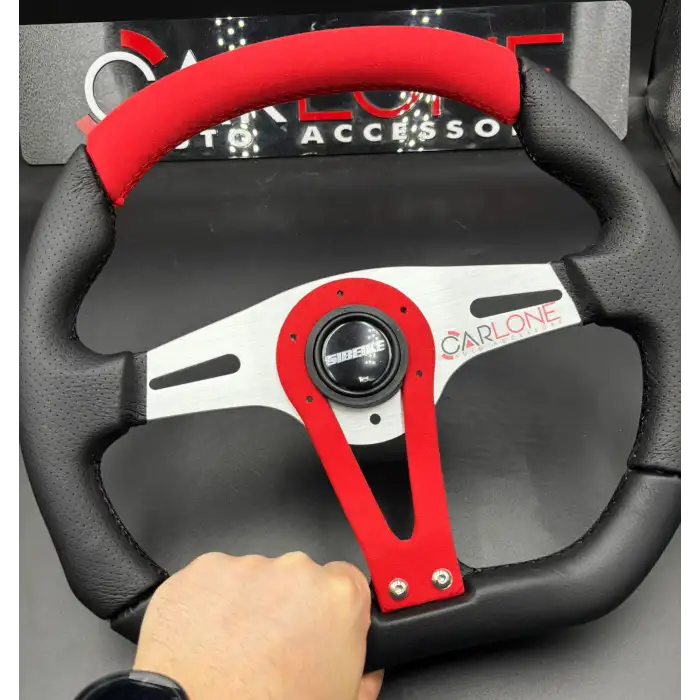 Momo Tip Spor Direksiyon Kırmızı Nubuk Süet Deri Detaylı 32cm Özel Seri