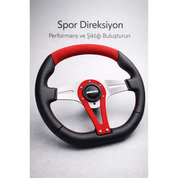 Momo Tip Spor Direksiyon Kırmızı Nubuk Süet Deri Detaylı 32cm Özel Seri