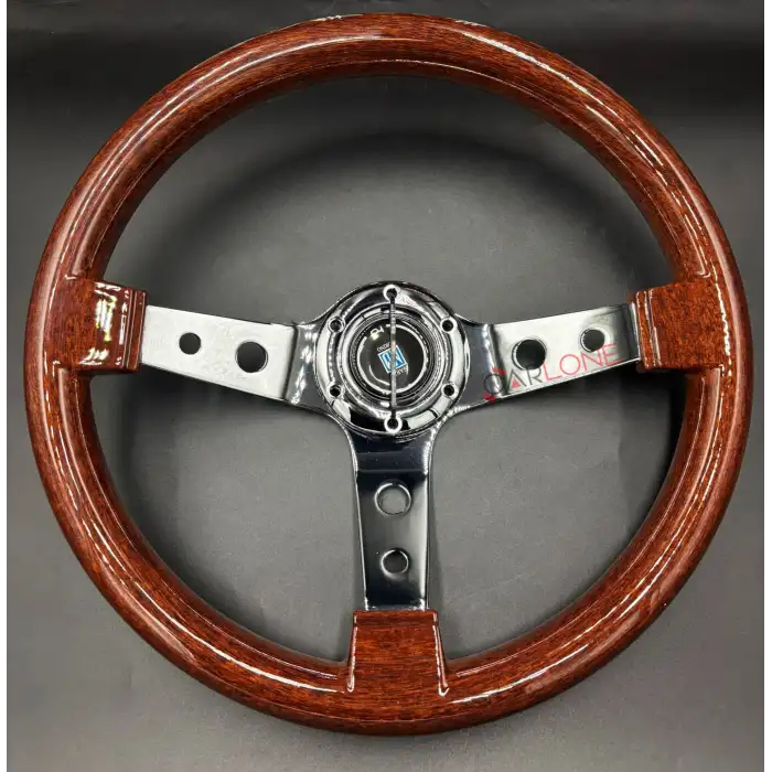 Nardi Tip Ahşap Direksiyon Premium Model Delikli Krom 3 Kollu