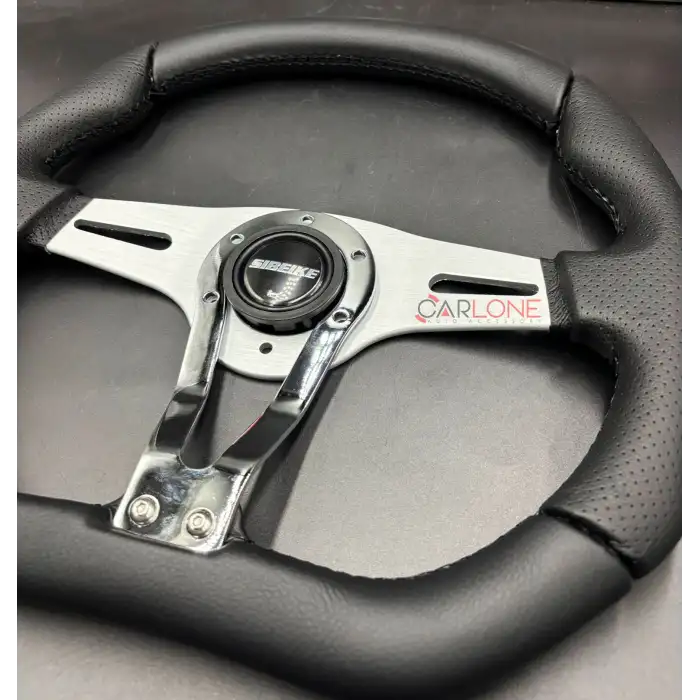 Momo Tip Spor Direksiyon Siyah Deri Detaylı 32cm Özel Seri