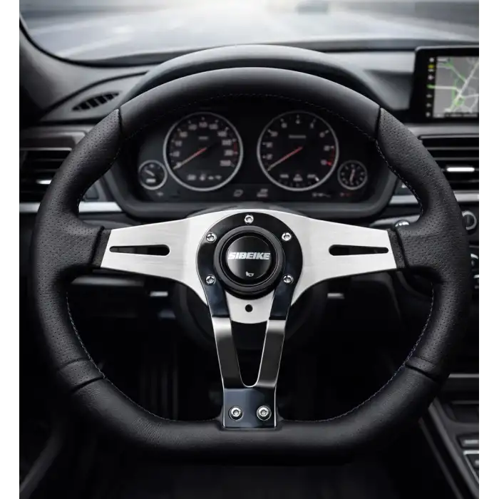 Momo Tip Spor Direksiyon Siyah Deri Detaylı 32cm Özel Seri