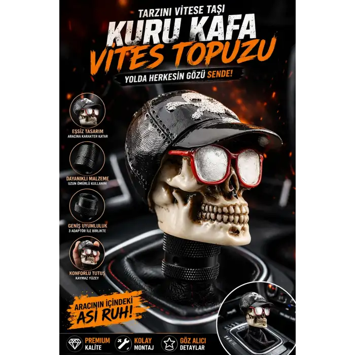 Kuru Kafa Vites Topuzu Siyah Şapkalı Gözlüklü Retro Gangster Model