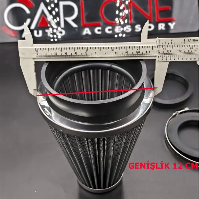 Açık Hava Filtresi Krom Kaplı 2 Aparatlı Gri Renk Huni Tip-90mm-73mm-60mm