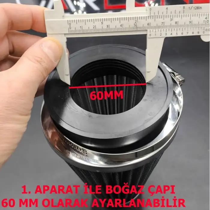 Açık Hava Filtresi Krom Kaplı 2 Aparatlı Gri Renk Huni Tip-90mm-73mm-60mm