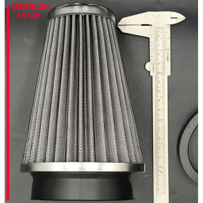 Açık Hava Filtresi Krom Kaplı 2 Aparatlı Gri Renk Huni Tip-90mm-73mm-60mm