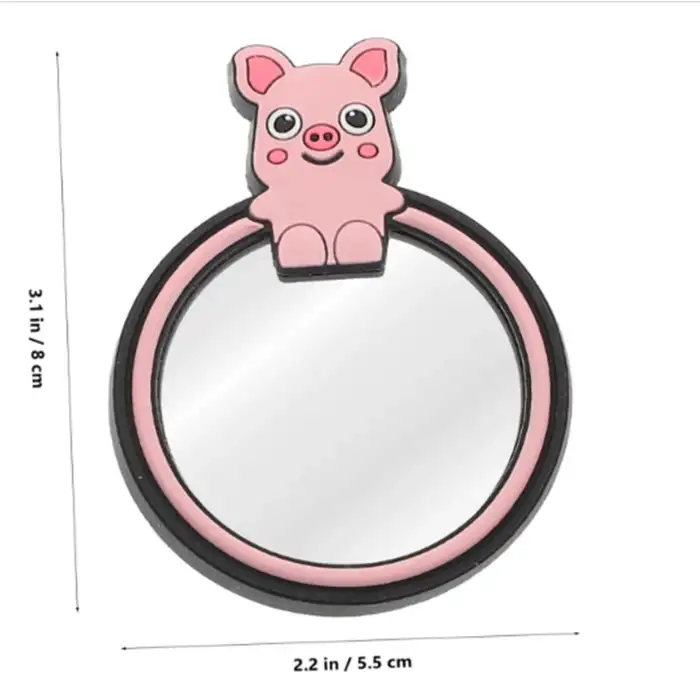 2li Kör Nokta Aynası Sevimli Kokulu Ayna Süsü Seti Pembe Renk