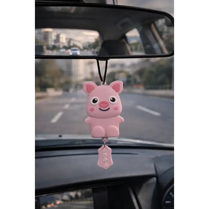 2li Kör Nokta Aynası Sevimli Kokulu Ayna Süsü Seti Pembe Renk