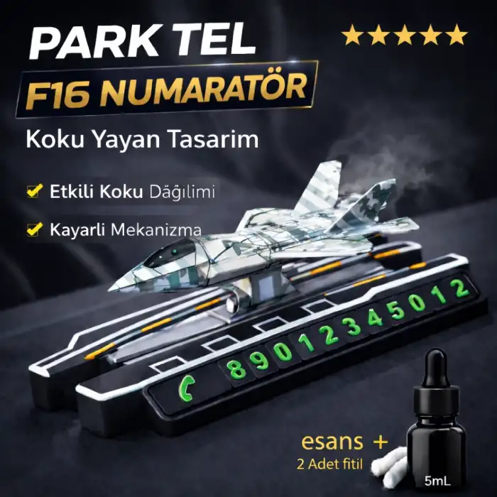 F16 Uçak Modeli Park Tel Telefon Numaratörü Kokulu Torpido Süsü Egzozdan Koku Yayan