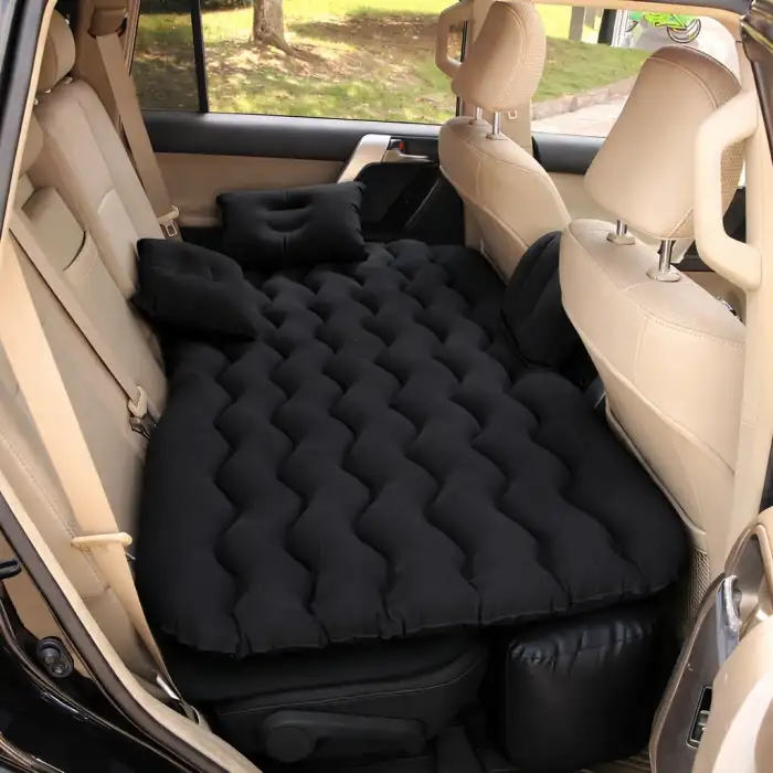 Şişme Araç İçi Seyahat Yatağı Oto Araç İçi Yatak Siyah Renk Pompa+Yastık Dahil