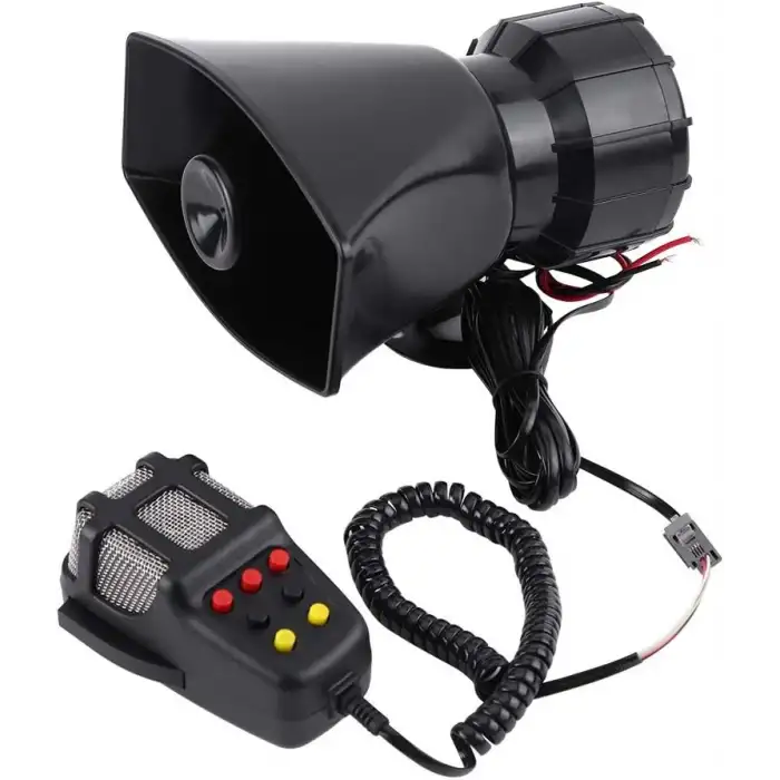 7 Sesli Mikrofonlu Konuşmalı Megafon Siren - Polis Sireni