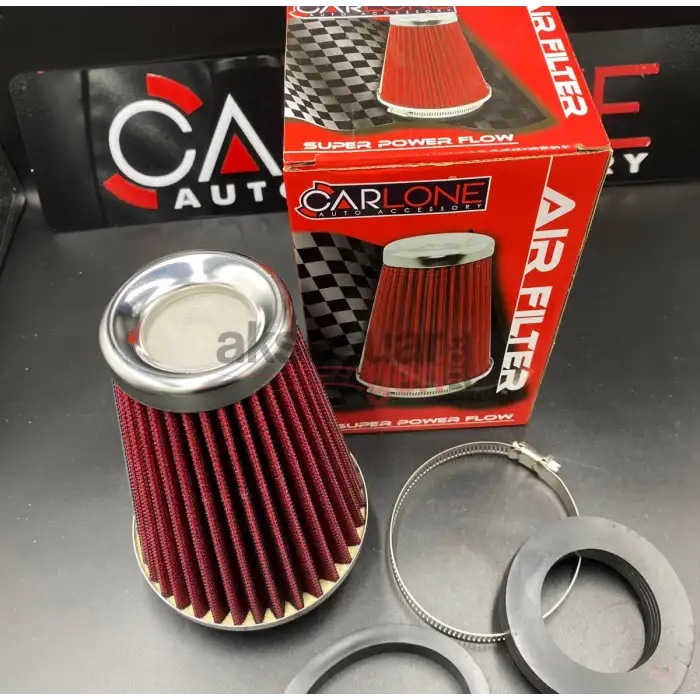 Açık Hava Filtresi Krom Kaplı 2 Aparatlı Kırmızı Renk Huni Tip