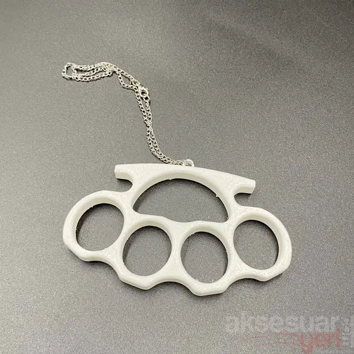 Araç Ayna Süsü Muşta Beyaz Renk Zincirli A+ Ürün