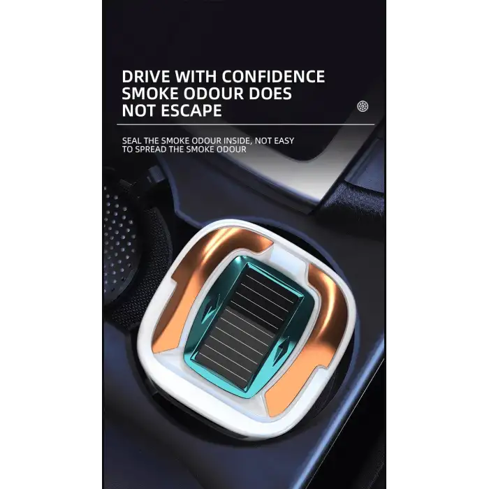 Araç İçi Küllük Lüks Güneş Enerjili Çakmaklı Seramik Deri Detaylı Premium Model