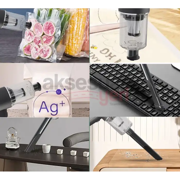 Araç İçi Süpürge Şarjlı Vakumlu Aparatlı Araçta Ofiste