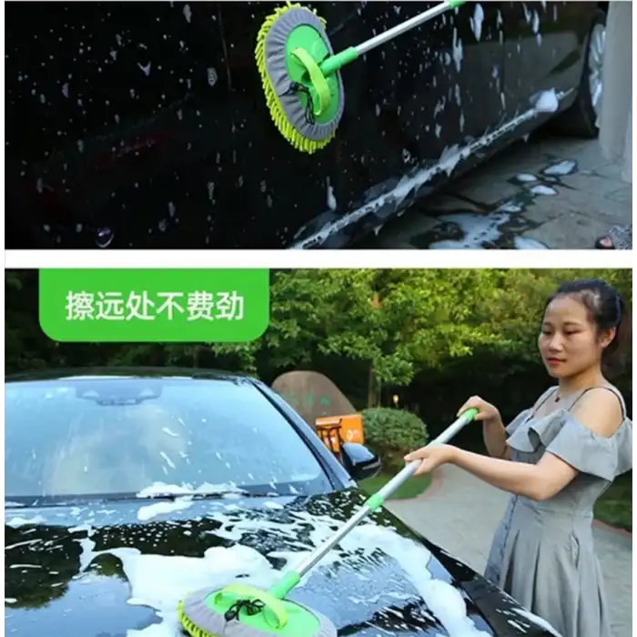 Araç Yıkama Mopu Yedek Başlıklı Araç Yıkama Fırçası Süngeri Mikrofiber 1metre Ayarlanabilir