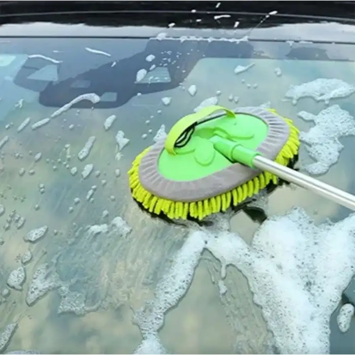 Araç Yıkama Mopu Yedek Başlıklı Araç Yıkama Fırçası Süngeri Mikrofiber 1metre Ayarlanabilir