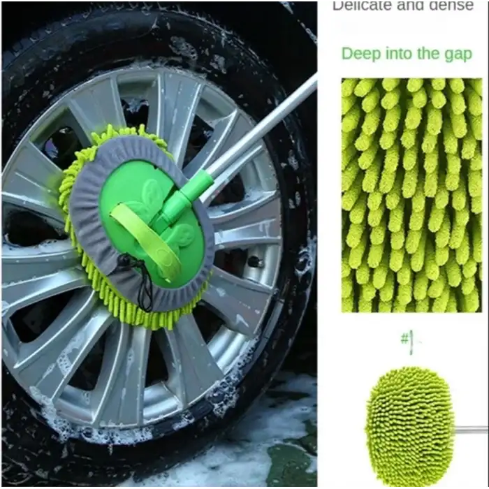 Araç Yıkama Mopu Yedek Başlıklı Araç Yıkama Fırçası Süngeri Mikrofiber 1metre Ayarlanabilir