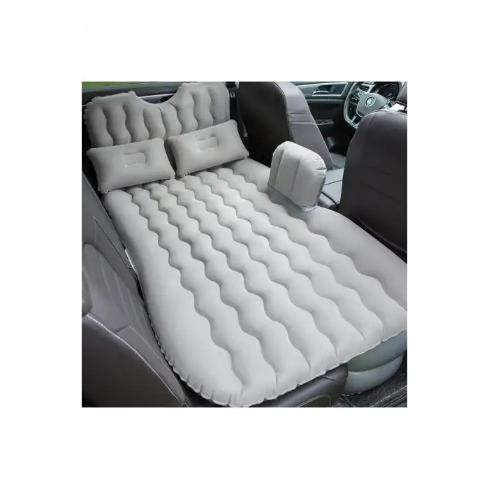 Şişme Araç İçi Seyahat Yatağı Oto Araç İçi Yatak Gri Renk Pompa+Yastık Dahil
