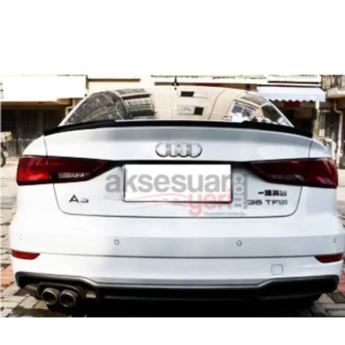Audi A3 Sedan M4 Tip Spoiler Parlak Siyah Boyalı İthal Ürün Plastik